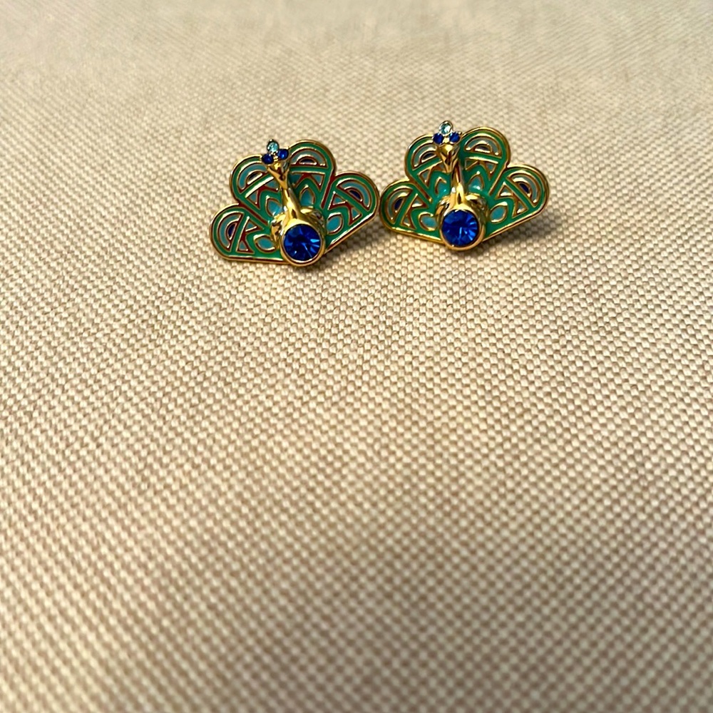 Gently used Kate Spade peacock stud earrings